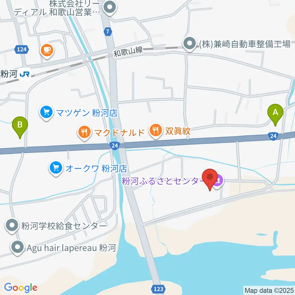 粉河ふるさとセンター周辺のコンビニエンスストア一覧地図
