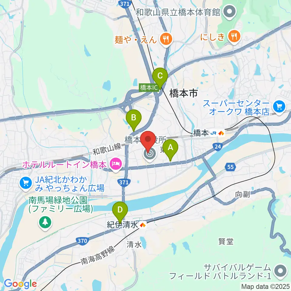 橋本市民会館周辺のコンビニエンスストア一覧地図