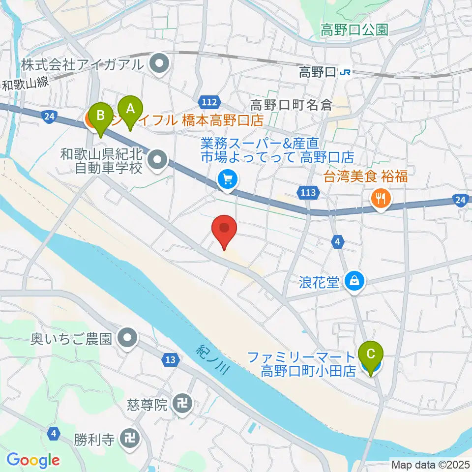 橋本市サカイキャニング産業文化会館アザレア周辺のコンビニエンスストア一覧地図