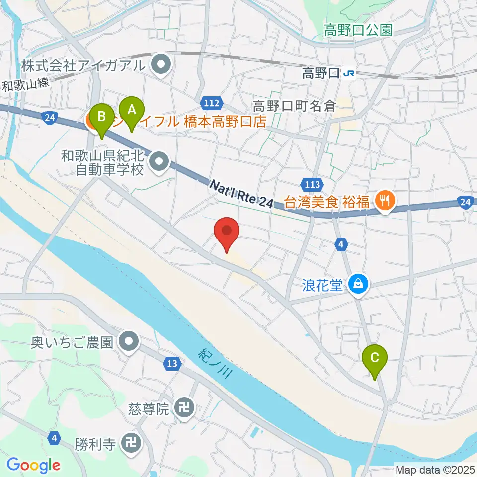 橋本市サカイキャニング産業文化会館アザレア周辺のコンビニエンスストア一覧地図