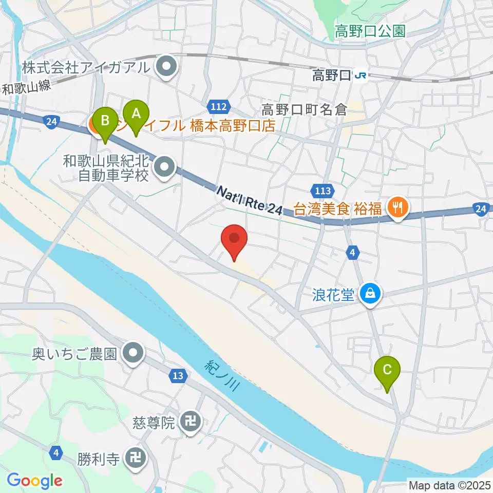 橋本市サカイキャニング産業文化会館アザレア周辺のコンビニエンスストア一覧地図