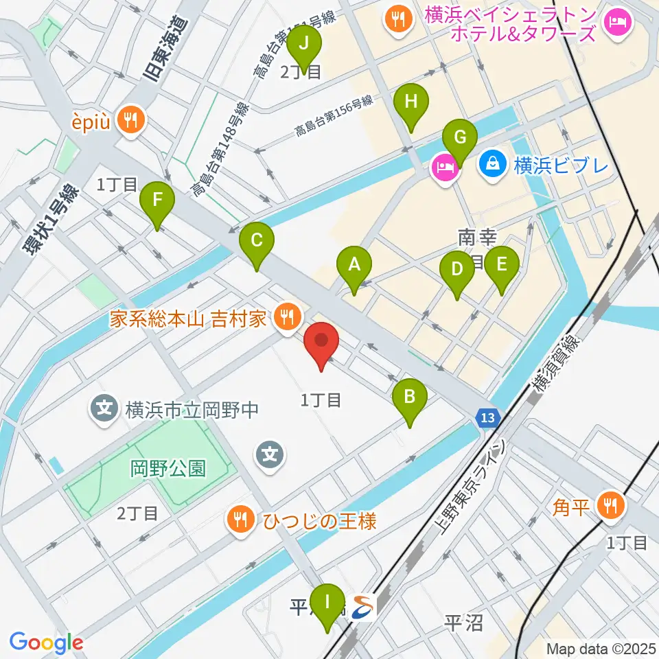 横浜市西公会堂周辺のコンビニエンスストア一覧地図