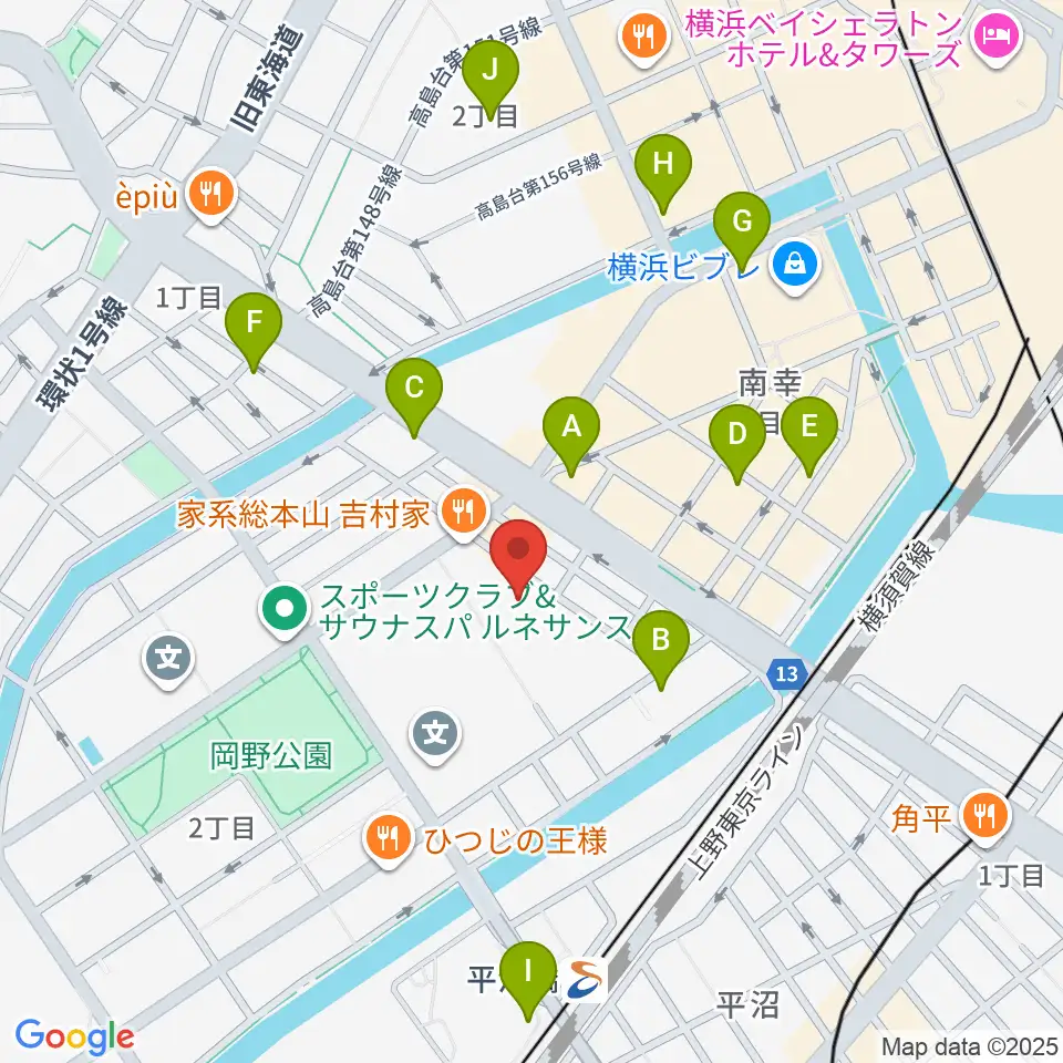 横浜市西公会堂周辺のコンビニエンスストア一覧地図
