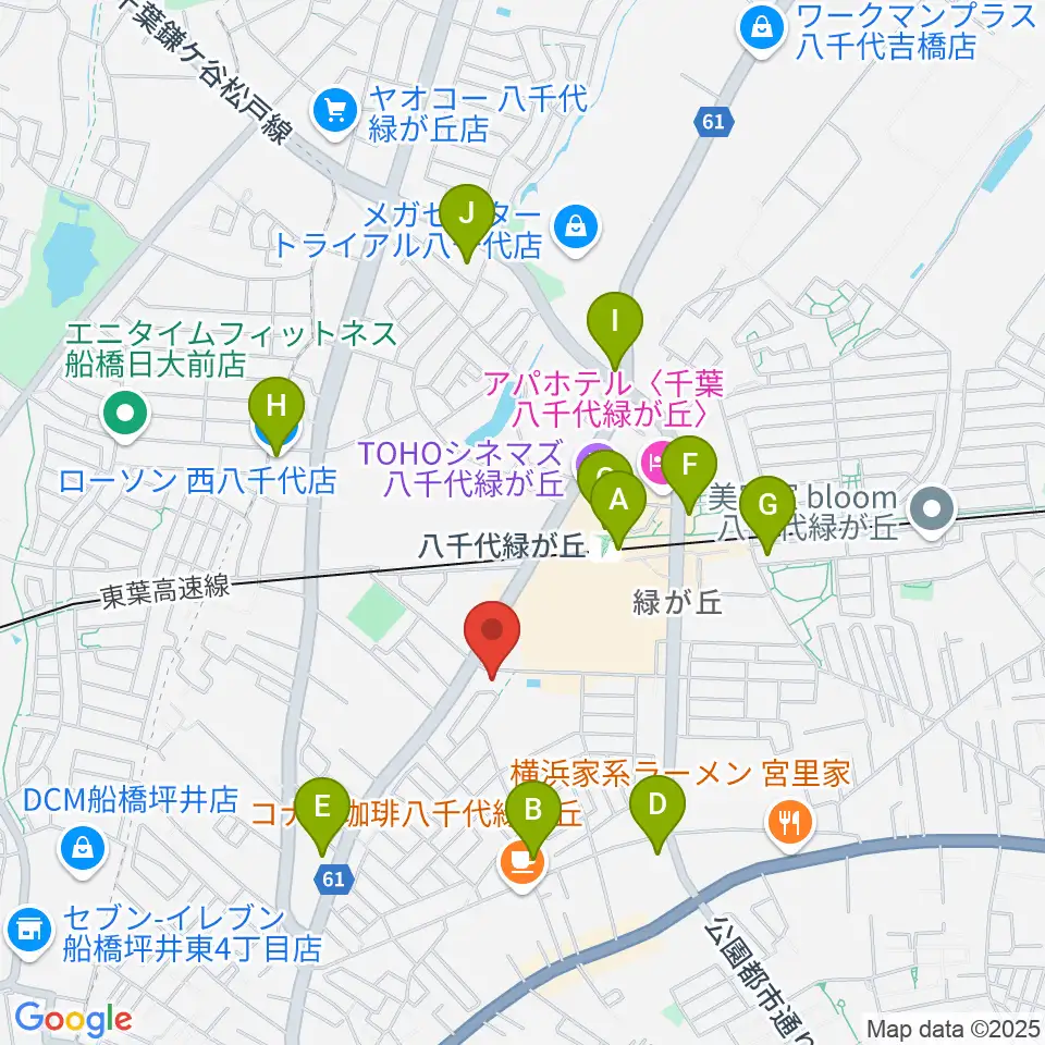 FMふくろう周辺のコンビニエンスストア一覧地図