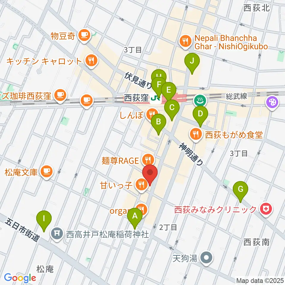 ビッグメイドミュージック周辺のコンビニエンスストア一覧地図