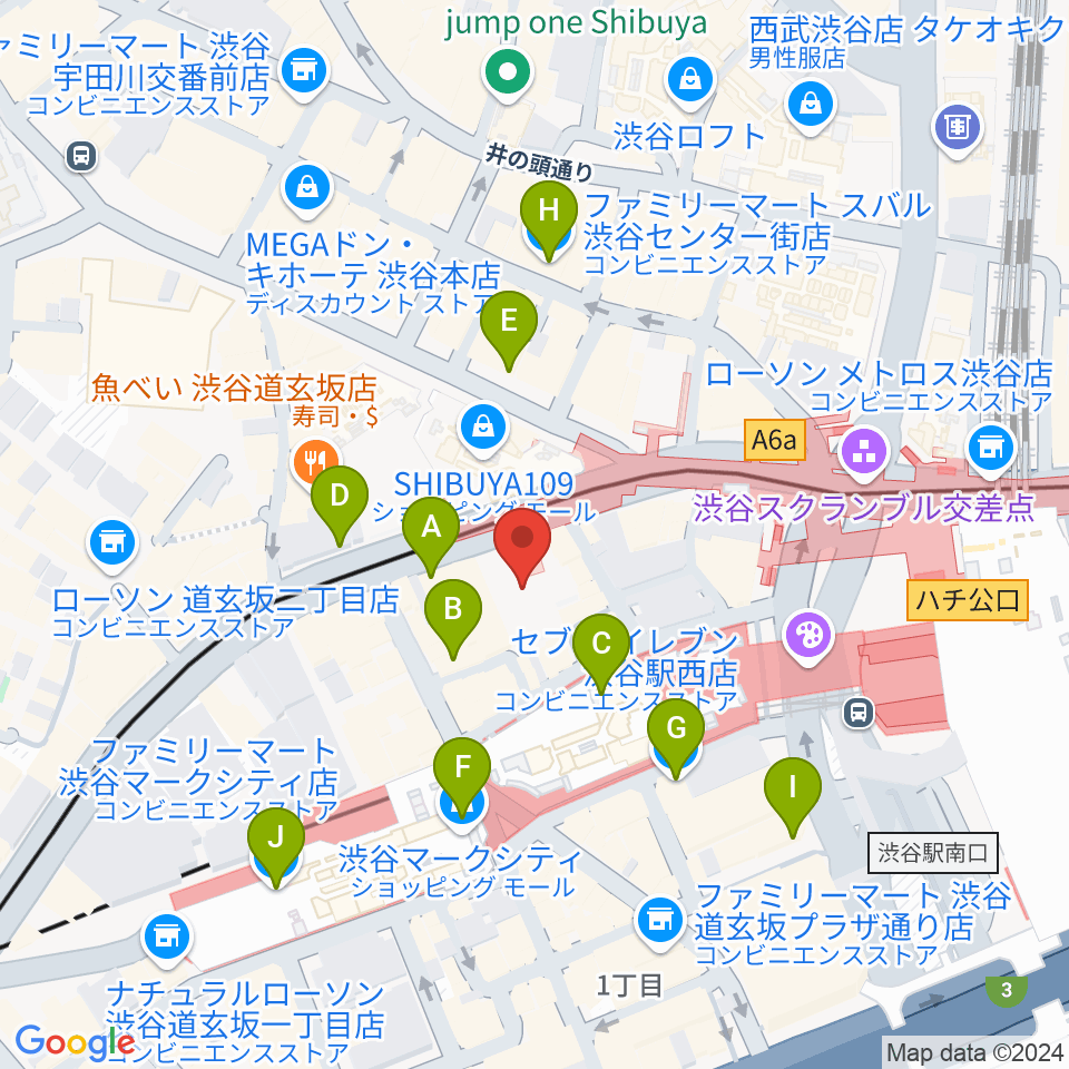 TOHOシネマズ渋谷周辺のコンビニエンスストア一覧地図