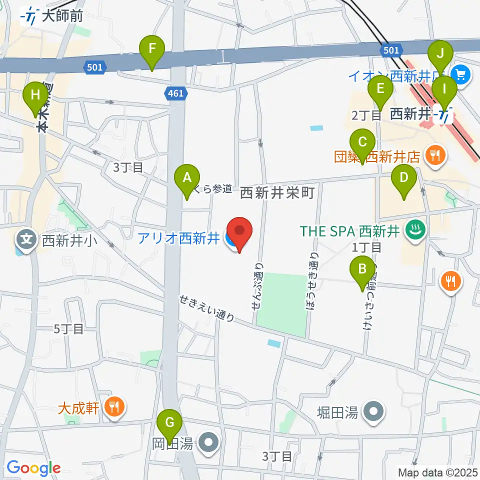 TOHOシネマズ西新井周辺のコンビニエンスストア一覧地図