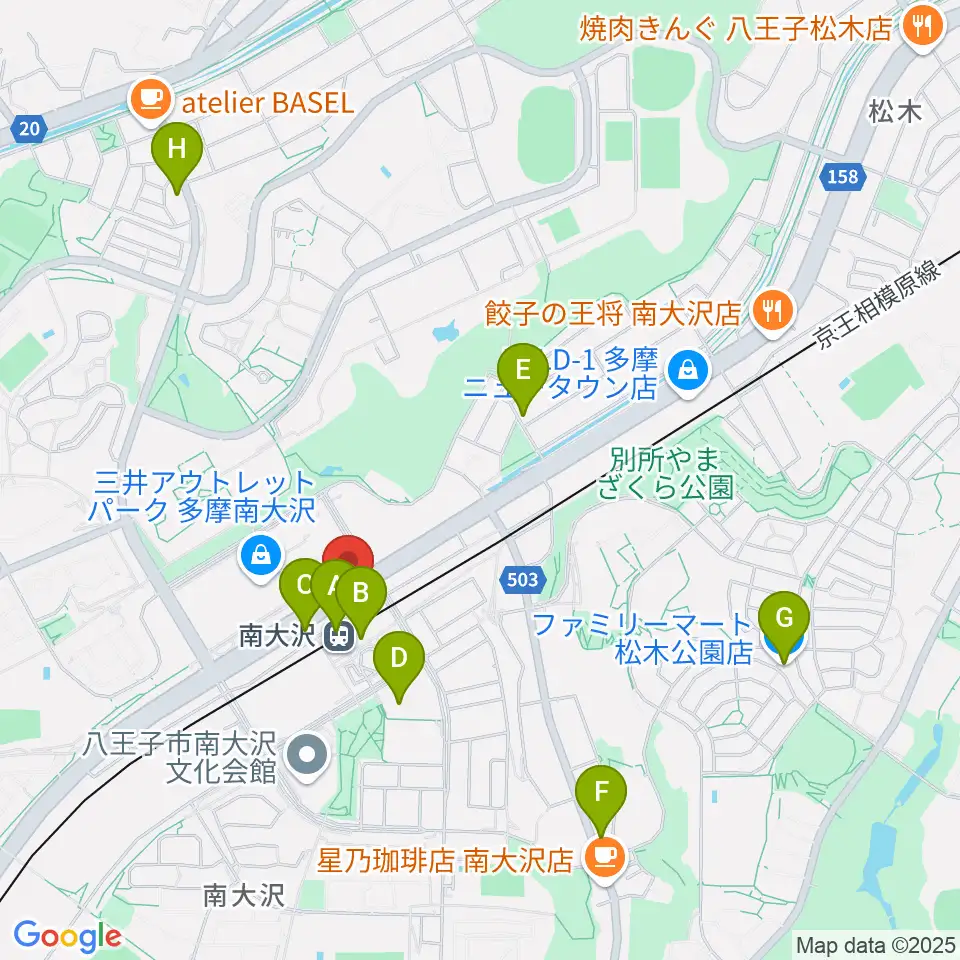TOHOシネマズ南大沢周辺のコンビニエンスストア一覧地図