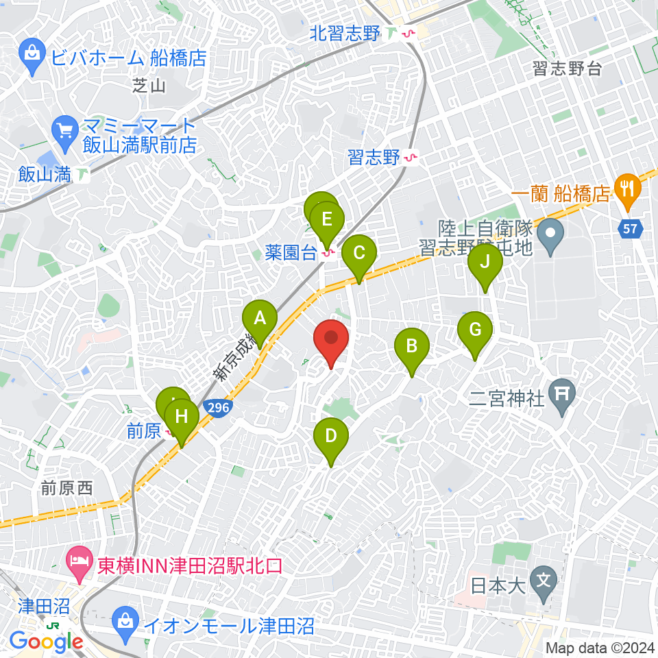 船橋スタジオネスト周辺のコンビニエンスストア一覧地図