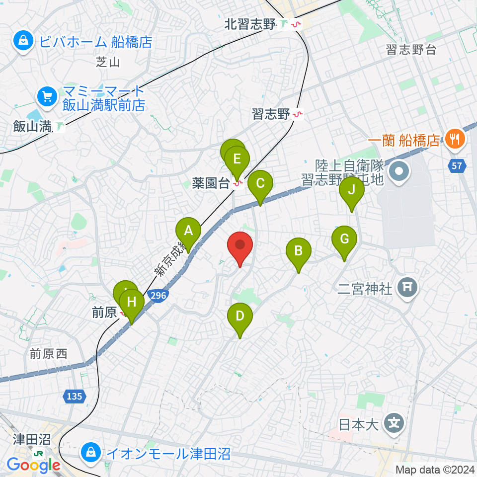 船橋スタジオネスト周辺のコンビニエンスストア一覧地図