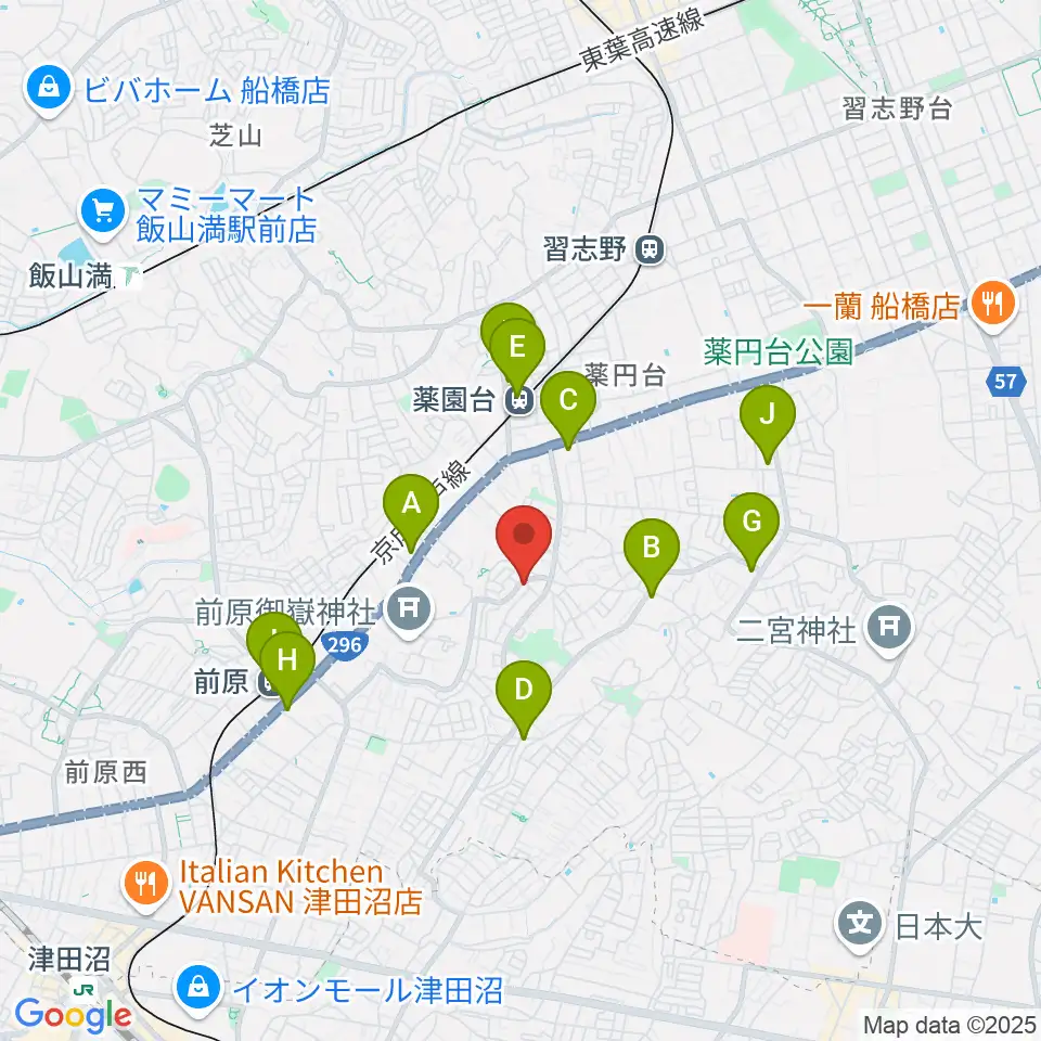 船橋スタジオネスト周辺のコンビニエンスストア一覧地図