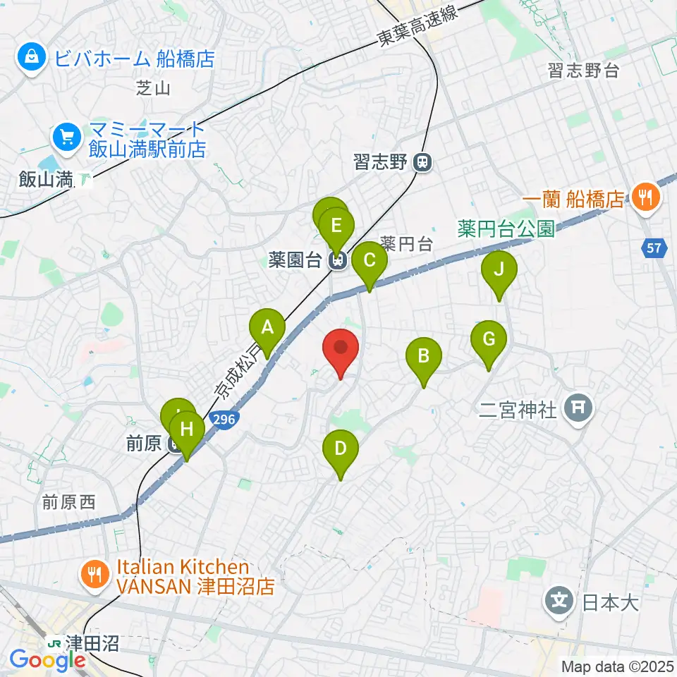 船橋スタジオネスト周辺のコンビニエンスストア一覧地図