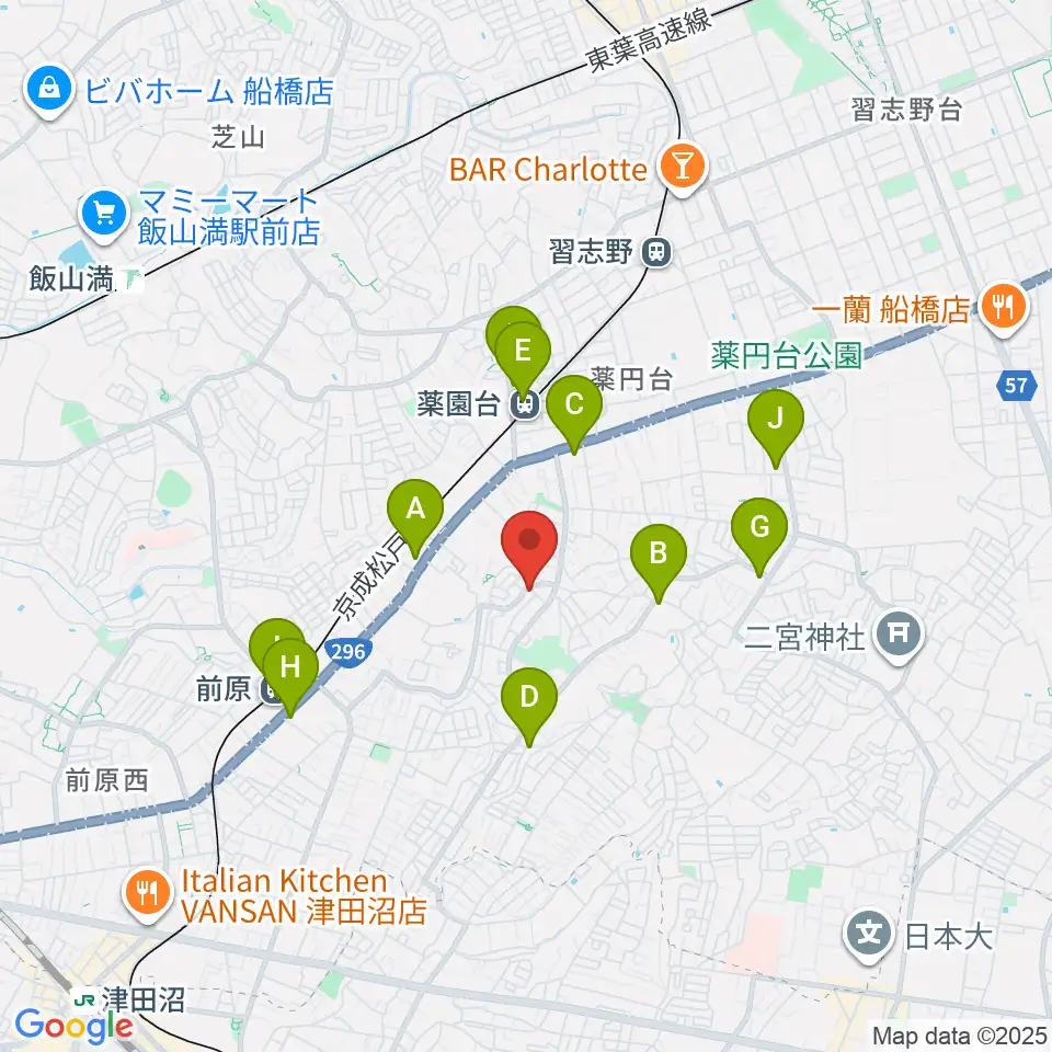 船橋スタジオネスト周辺のコンビニエンスストア一覧地図