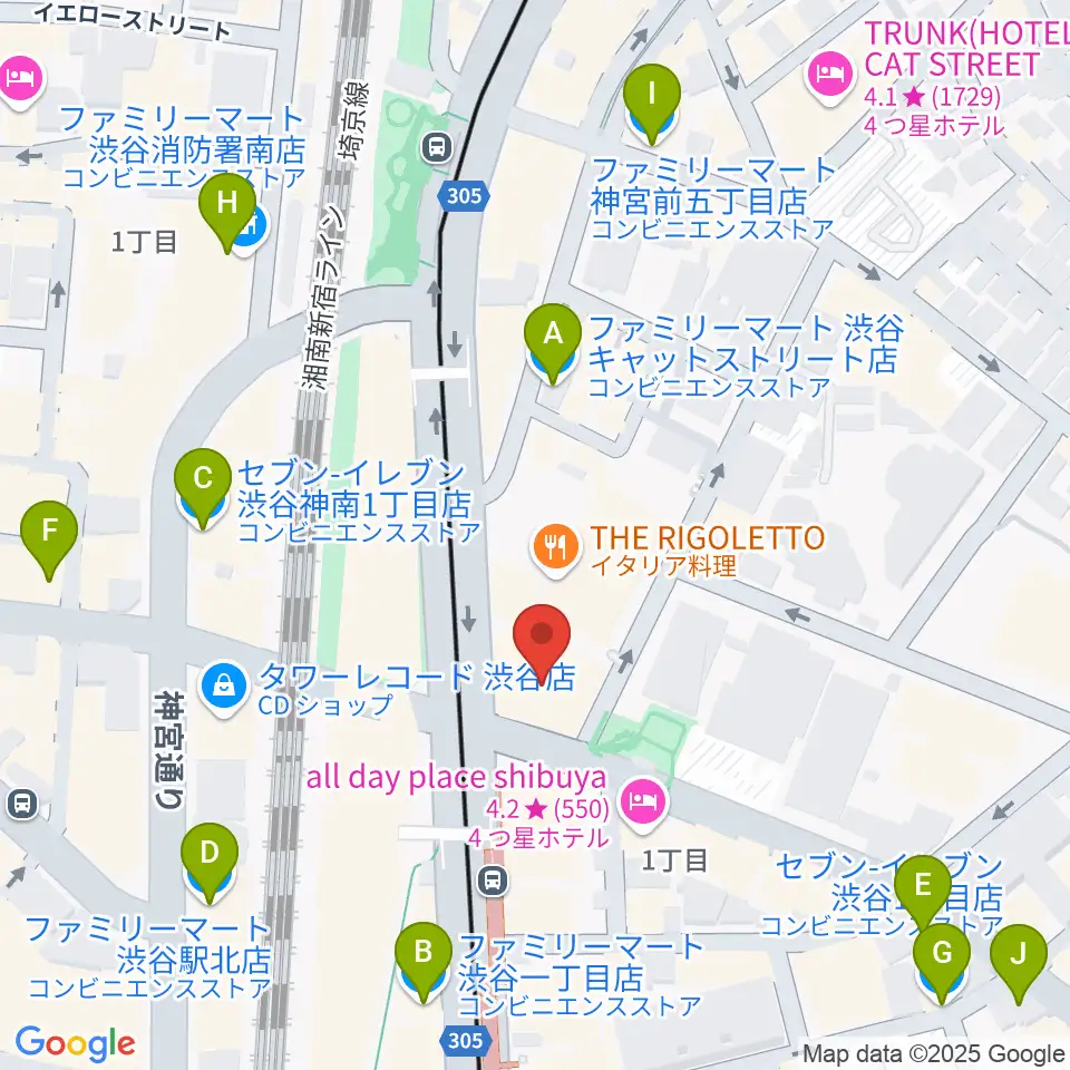 ヒューマントラストシネマ渋谷周辺のコンビニエンスストア一覧地図