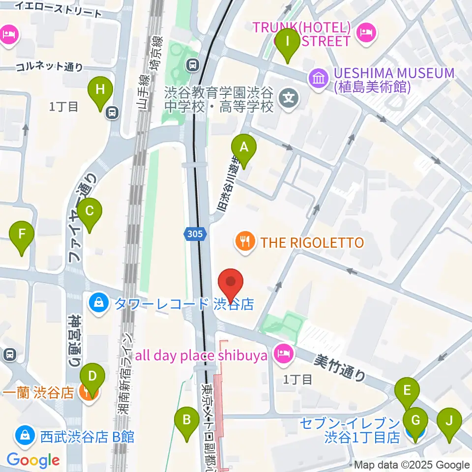 ヒューマントラストシネマ渋谷周辺のコンビニエンスストア一覧地図