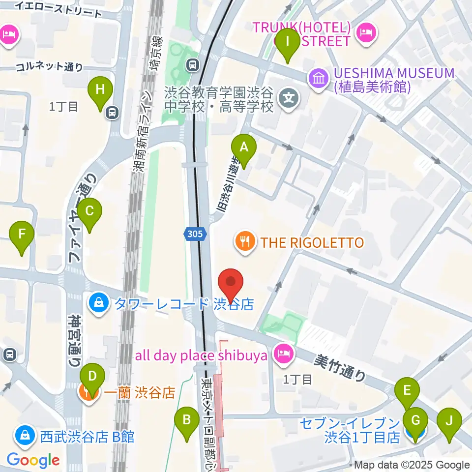 ヒューマントラストシネマ渋谷周辺のコンビニエンスストア一覧地図