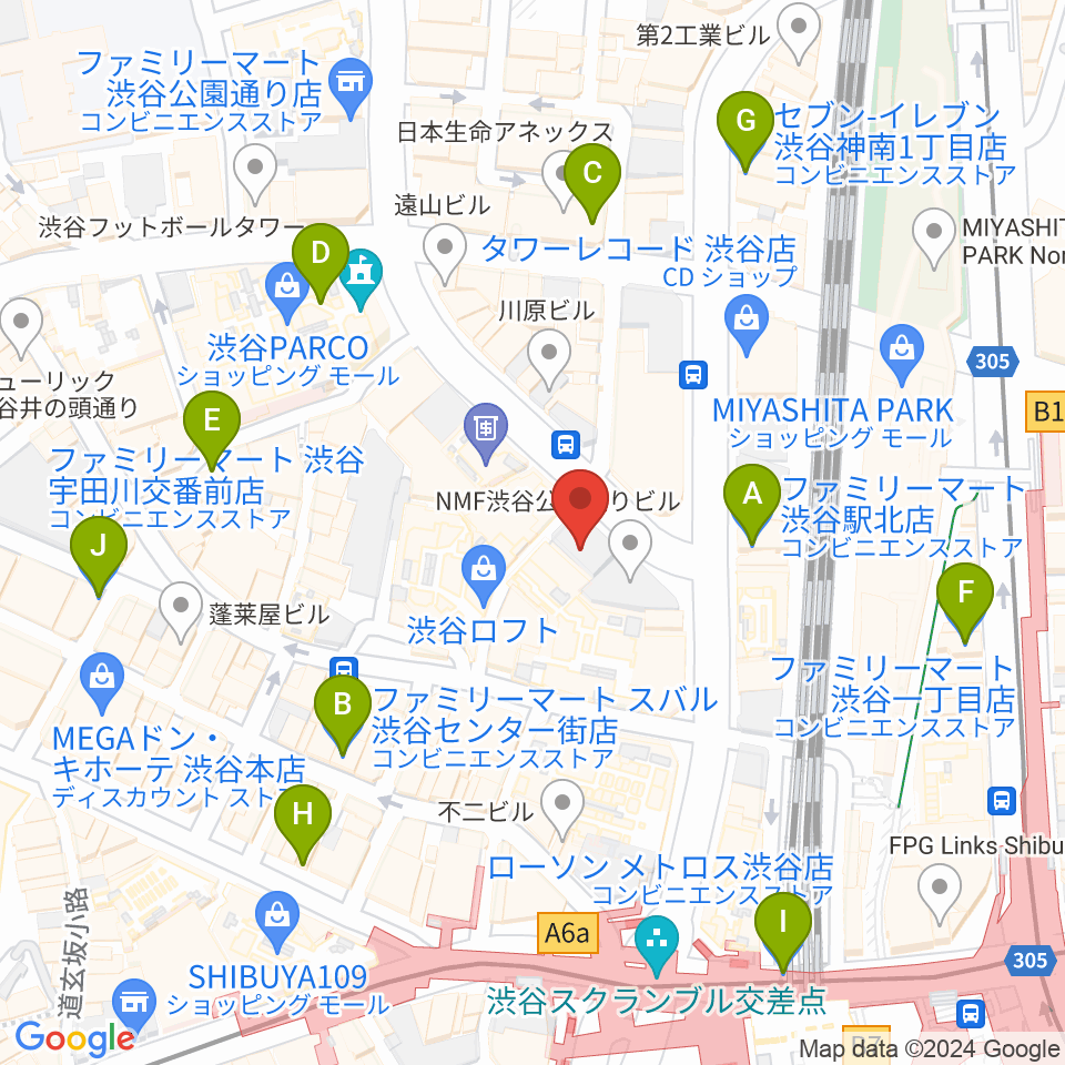 渋谷HUMAXシネマ周辺のコンビニエンスストア一覧地図