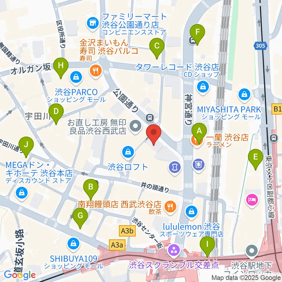 渋谷HUMAXシネマ周辺のコンビニエンスストア一覧地図