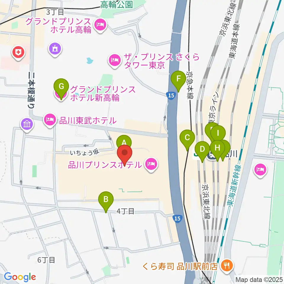 T・ジョイPRINCE品川周辺のコンビニエンスストア一覧地図