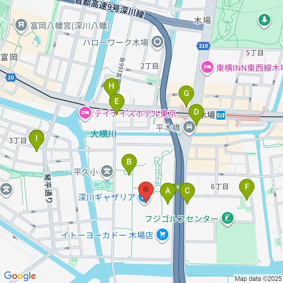109シネマズ木場周辺のコンビニエンスストア一覧地図