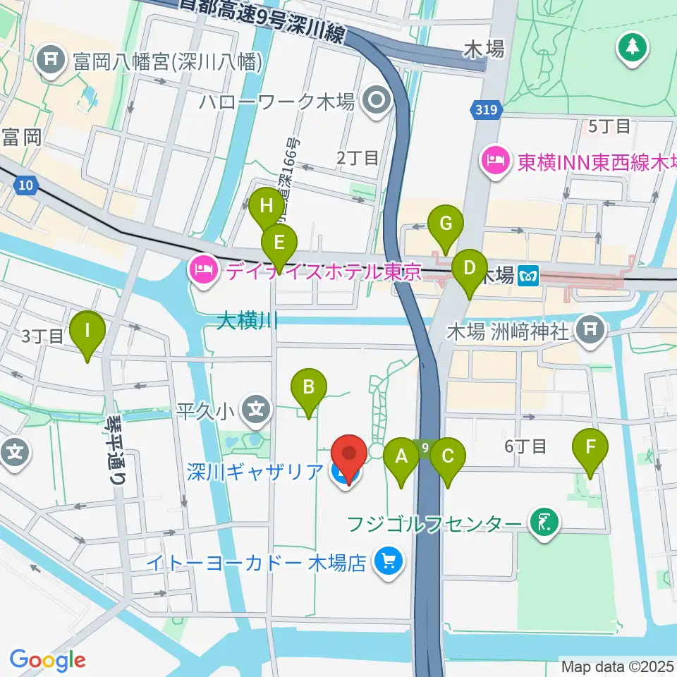 109シネマズ木場周辺のコンビニエンスストア一覧地図