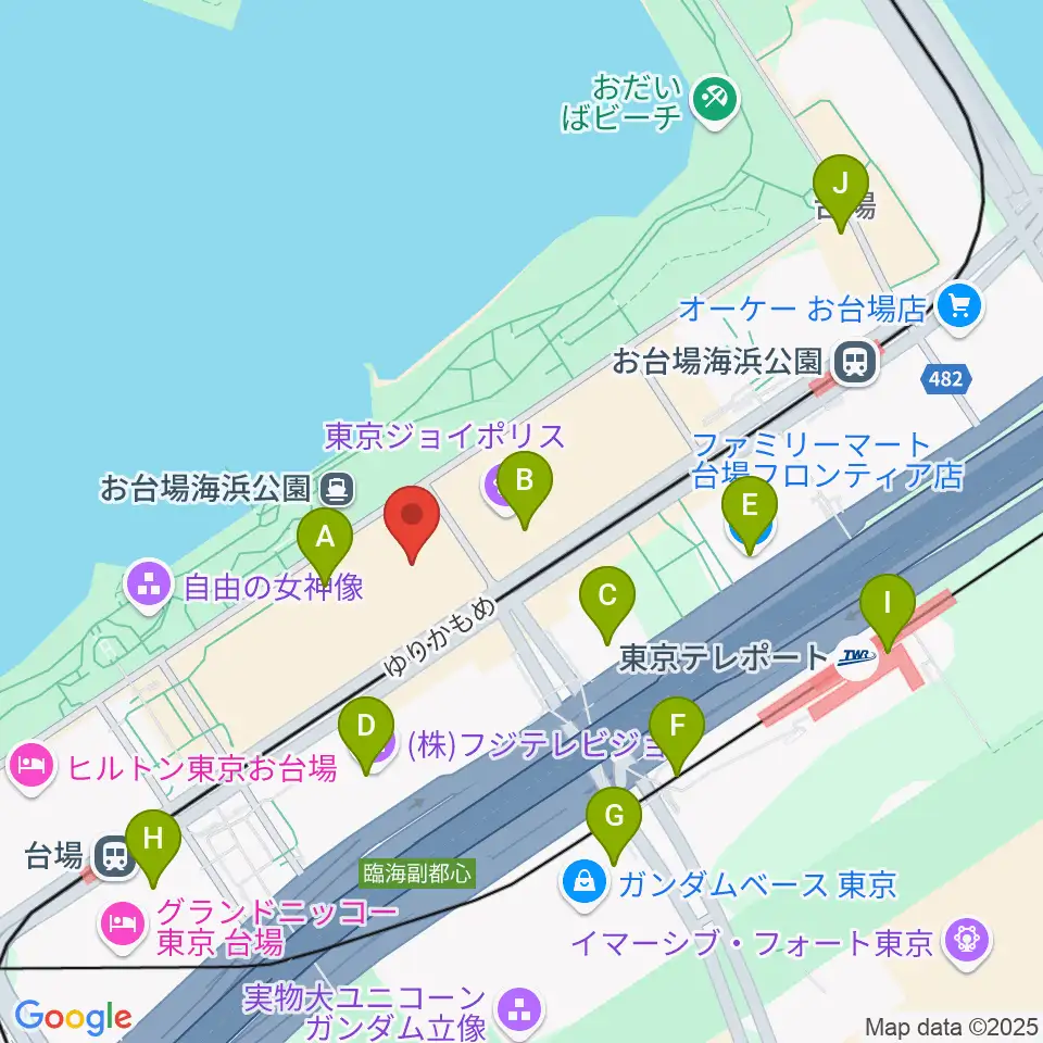 ユナイテッド・シネマ アクアシティお台場周辺のコンビニエンスストア一覧地図