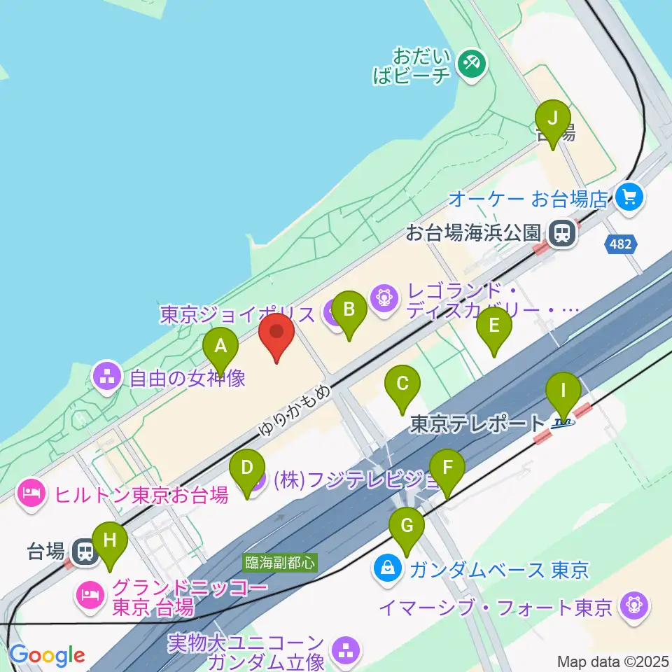 ユナイテッド・シネマ アクアシティお台場周辺のコンビニエンスストア一覧地図