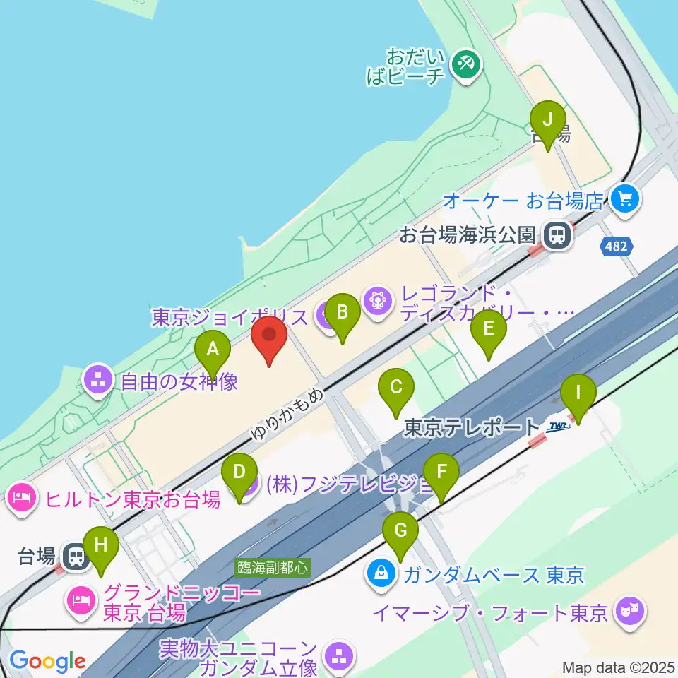 ユナイテッド・シネマ アクアシティお台場周辺のコンビニエンスストア一覧地図