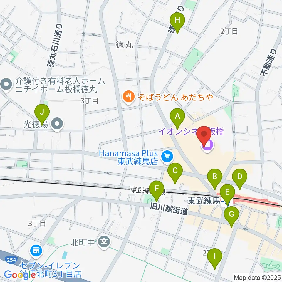 イオンシネマ板橋周辺のコンビニエンスストア一覧地図