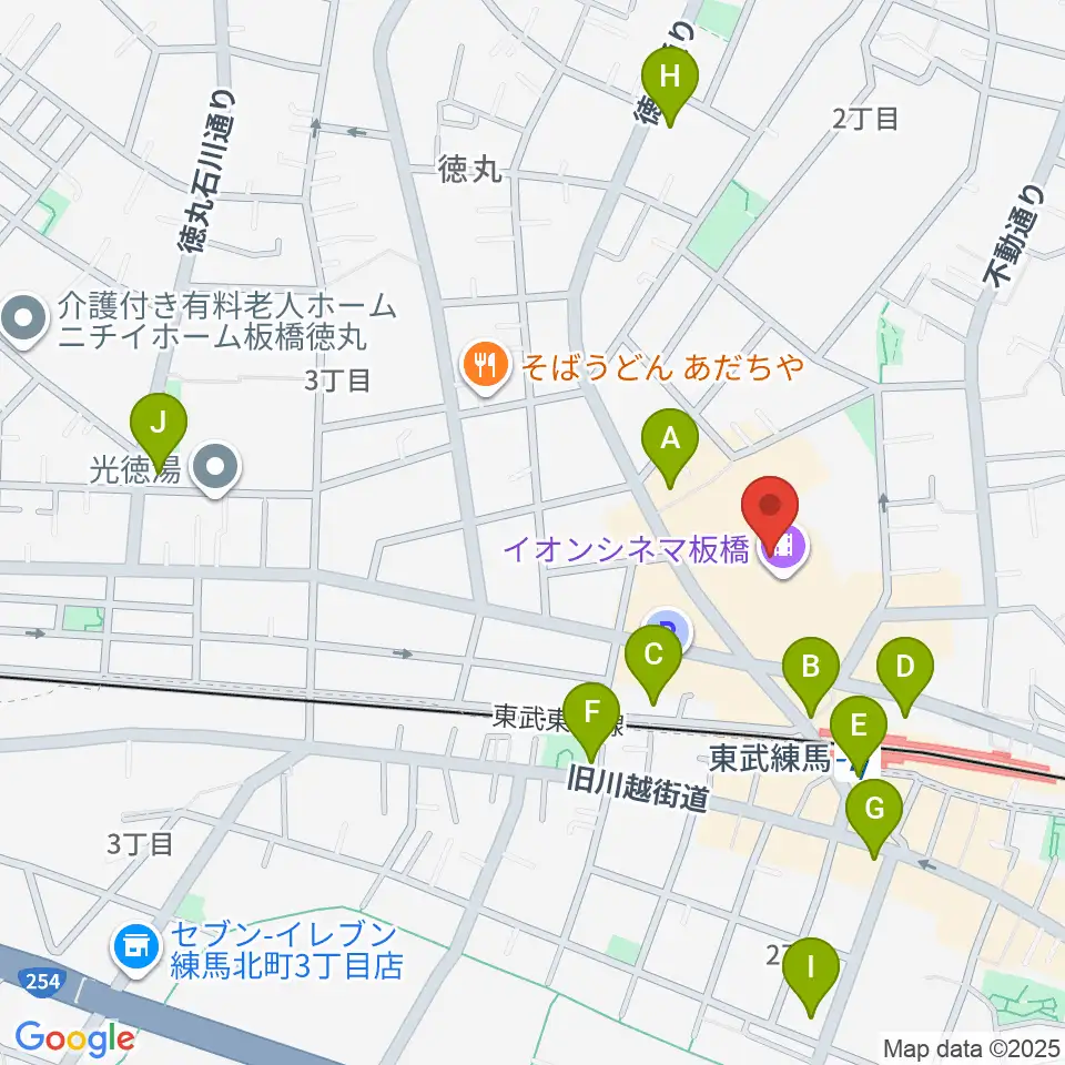 イオンシネマ板橋周辺のコンビニエンスストア一覧地図