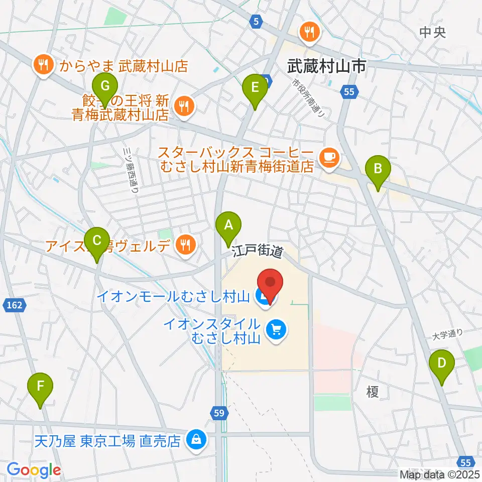 イオンシネマむさし村山周辺のコンビニエンスストア一覧地図