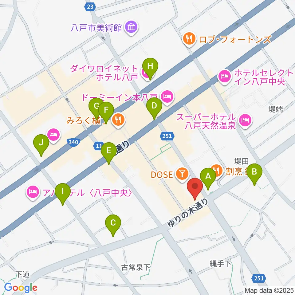 八戸フォーミー周辺のコンビニエンスストア一覧地図