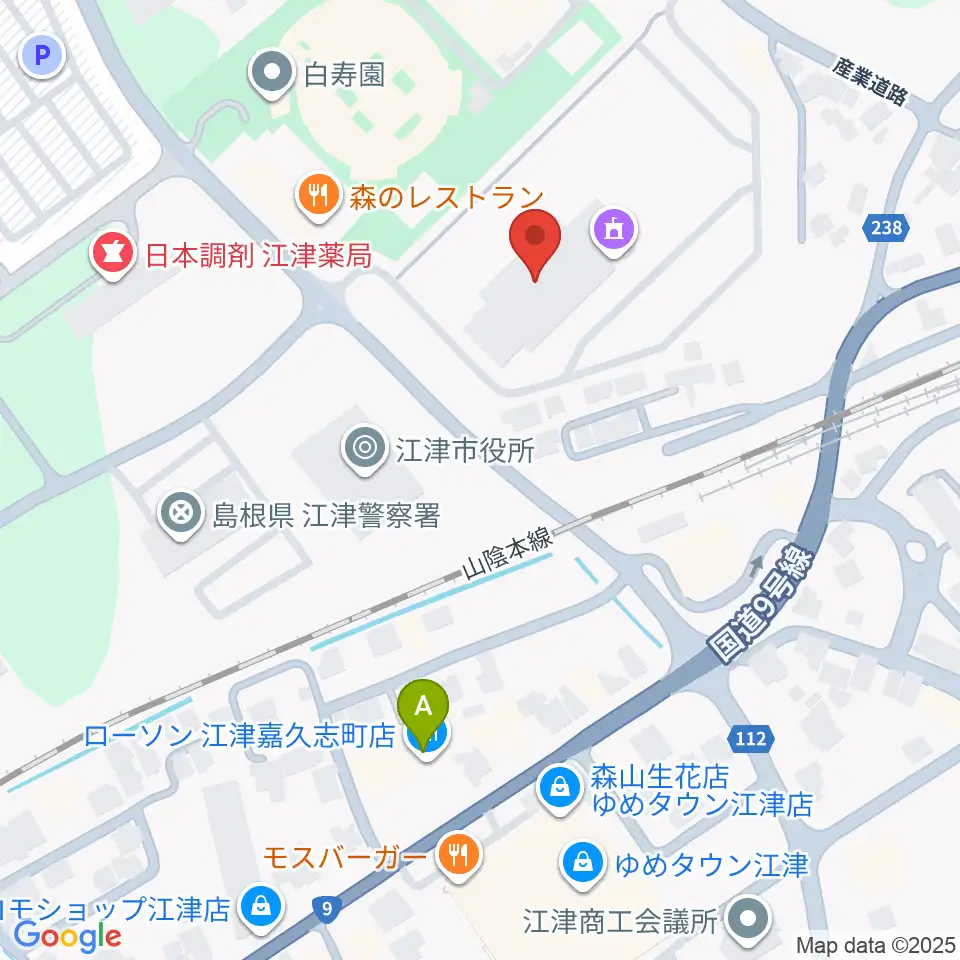 江津市総合市民センター周辺のコンビニエンスストア一覧地図
