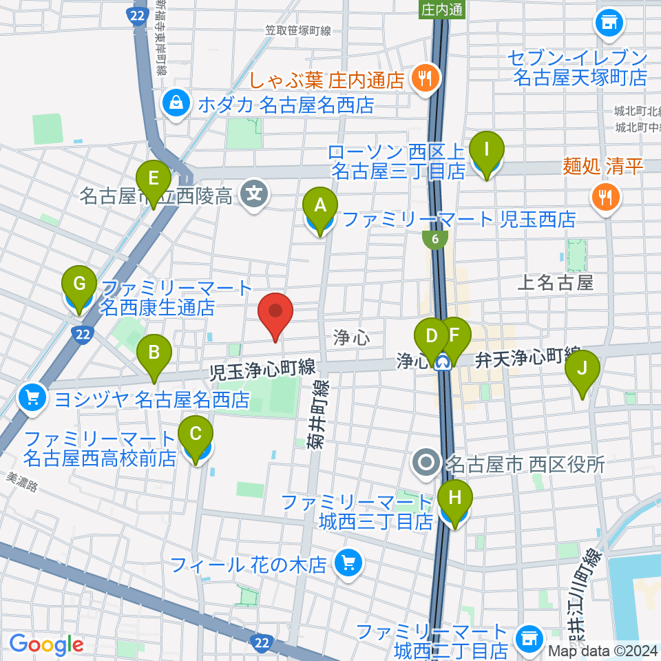 Swon Studio周辺のコンビニエンスストア一覧地図