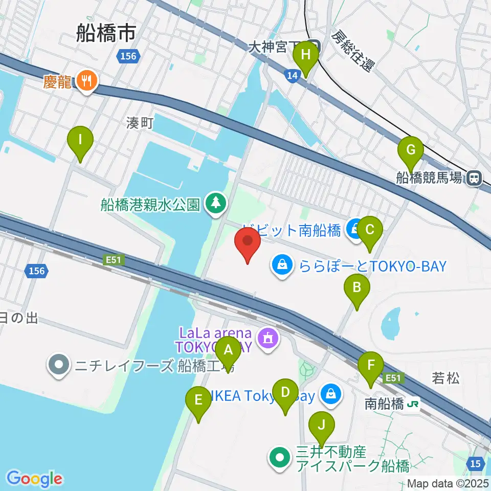 TOHOシネマズららぽーと船橋周辺のコンビニエンスストア一覧地図