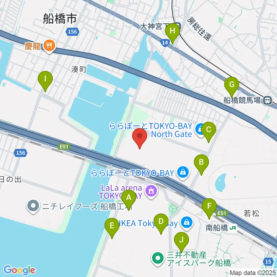 TOHOシネマズららぽーと船橋周辺のコンビニエンスストア一覧地図