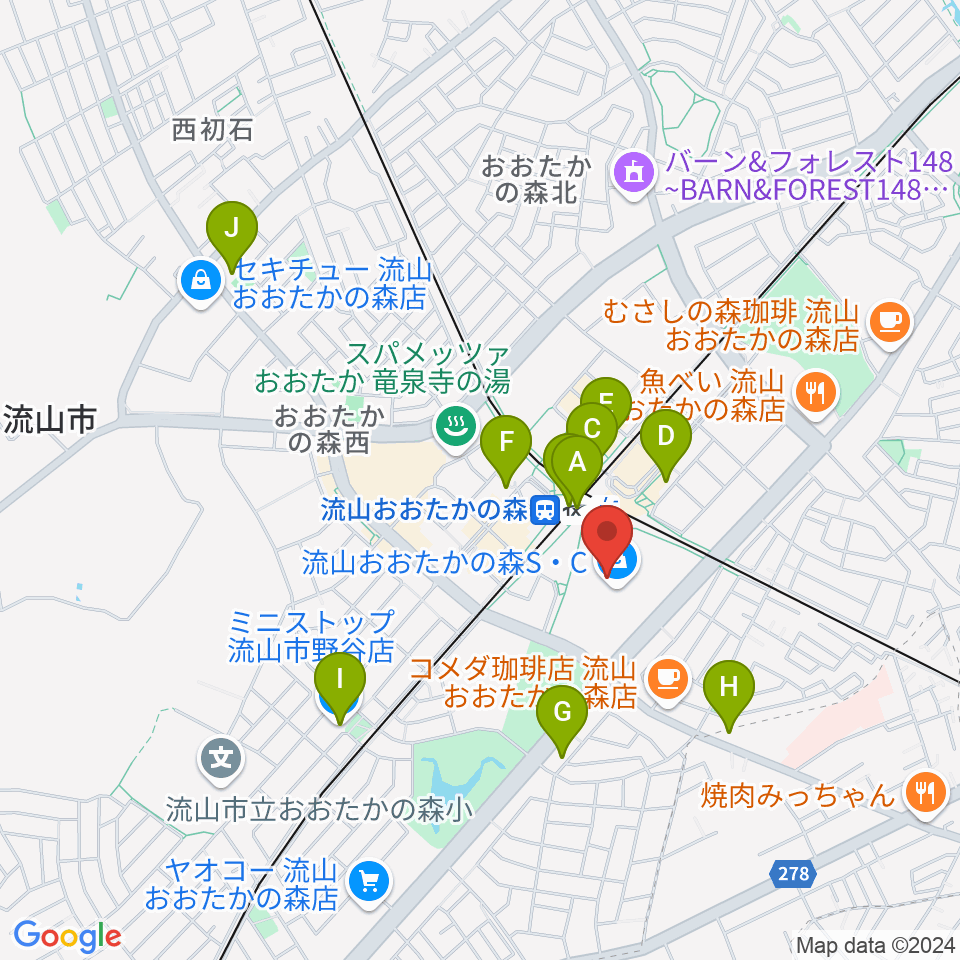 TOHOシネマズ流山おおたかの森周辺のコンビニエンスストア一覧地図