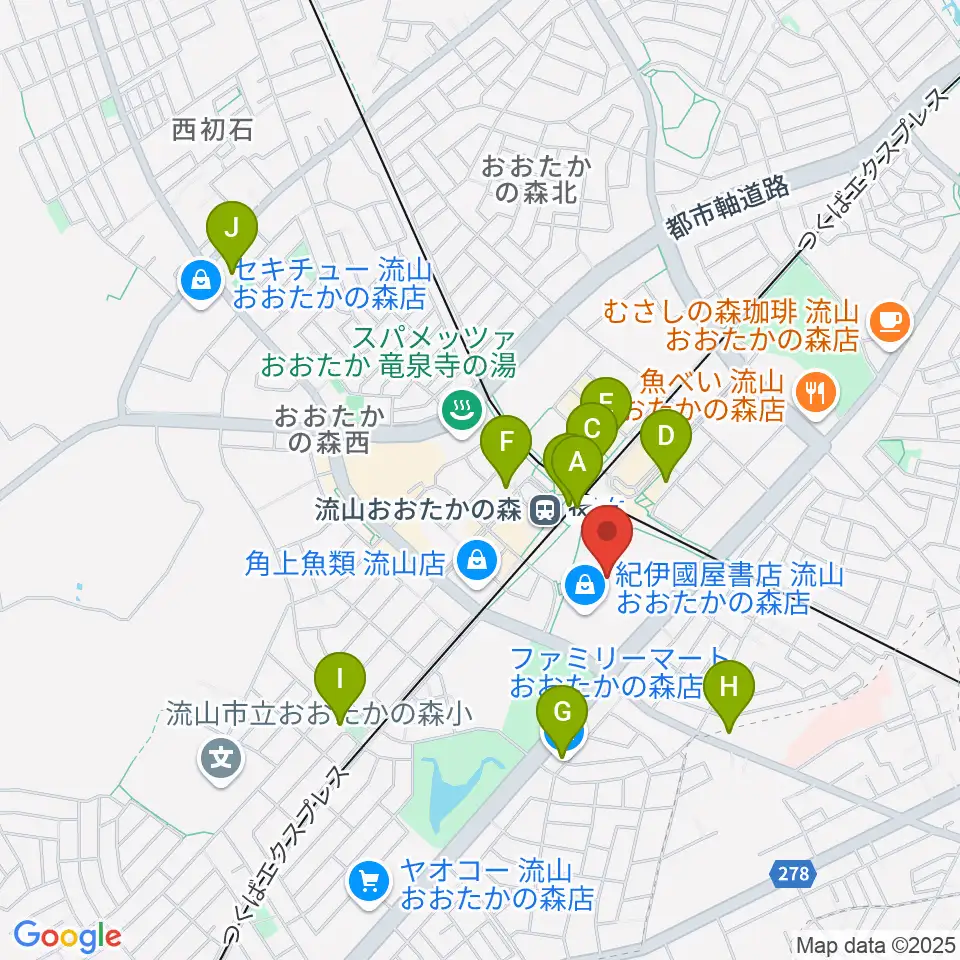 TOHOシネマズ流山おおたかの森周辺のコンビニエンスストア一覧地図
