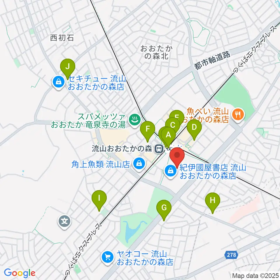 TOHOシネマズ流山おおたかの森周辺のコンビニエンスストア一覧地図