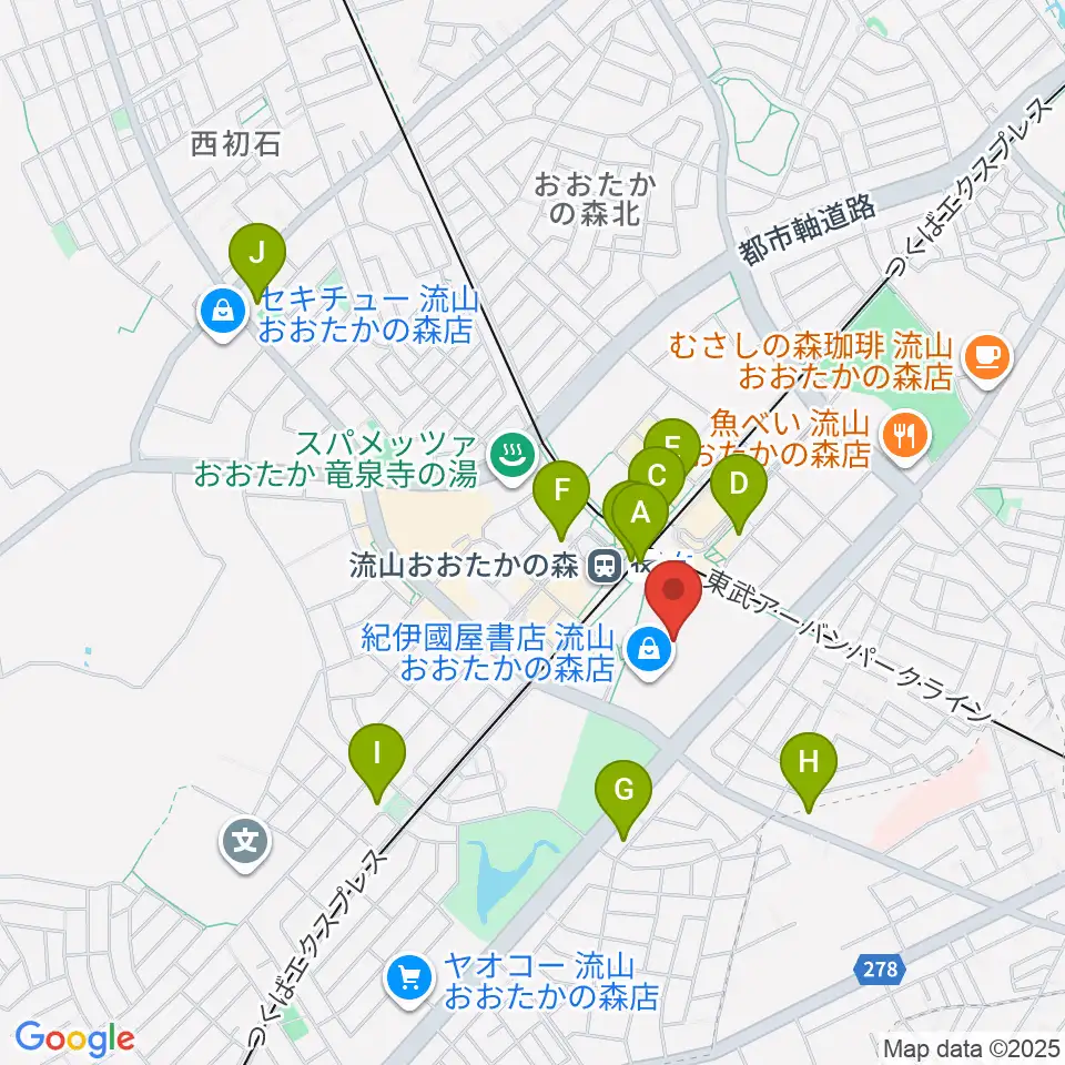TOHOシネマズ流山おおたかの森周辺のコンビニエンスストア一覧地図