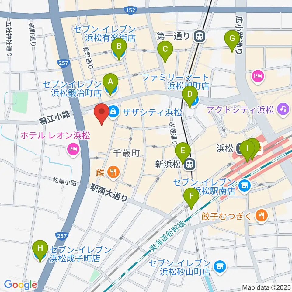 TOHOシネマズ浜松周辺のコンビニエンスストア一覧地図