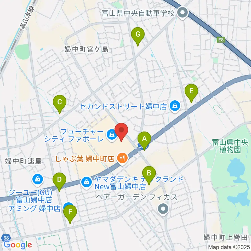 TOHOシネマズ ファボーレ富山周辺のコンビニエンスストア一覧地図