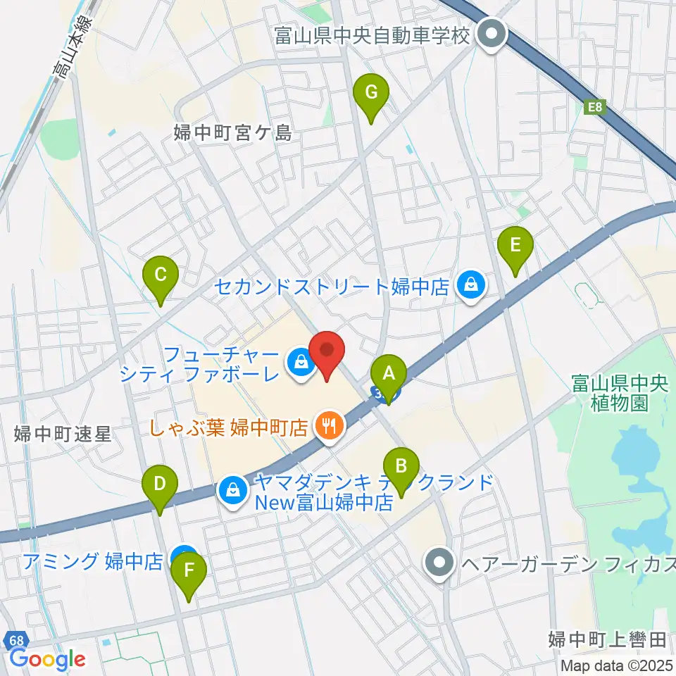 TOHOシネマズ ファボーレ富山周辺のコンビニエンスストア一覧地図