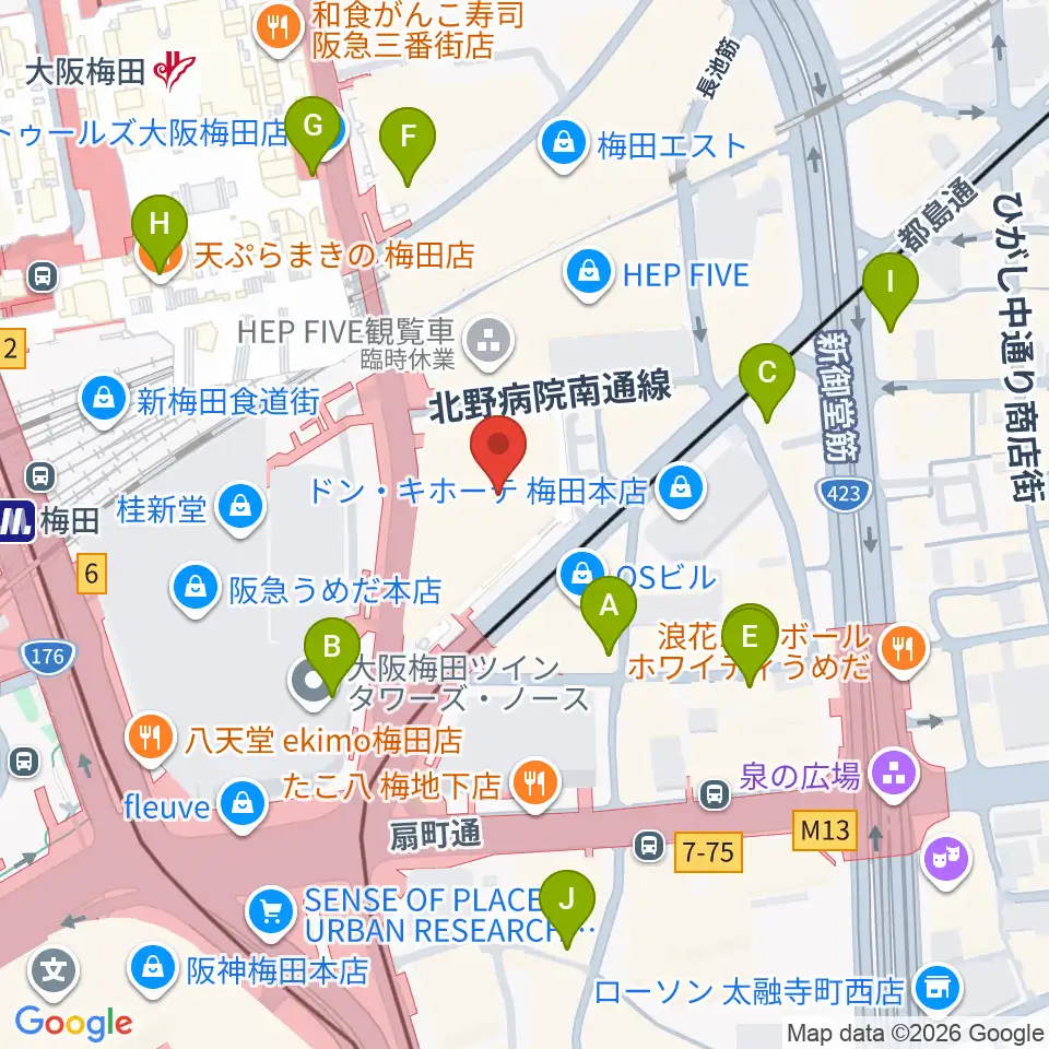 Tohoシネマズ梅田 周辺のコンビニエンスストア一覧マップ