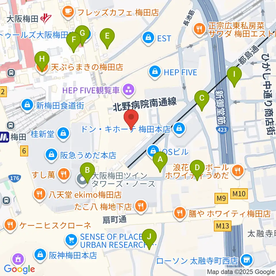 TOHOシネマズ梅田周辺のコンビニエンスストア一覧地図