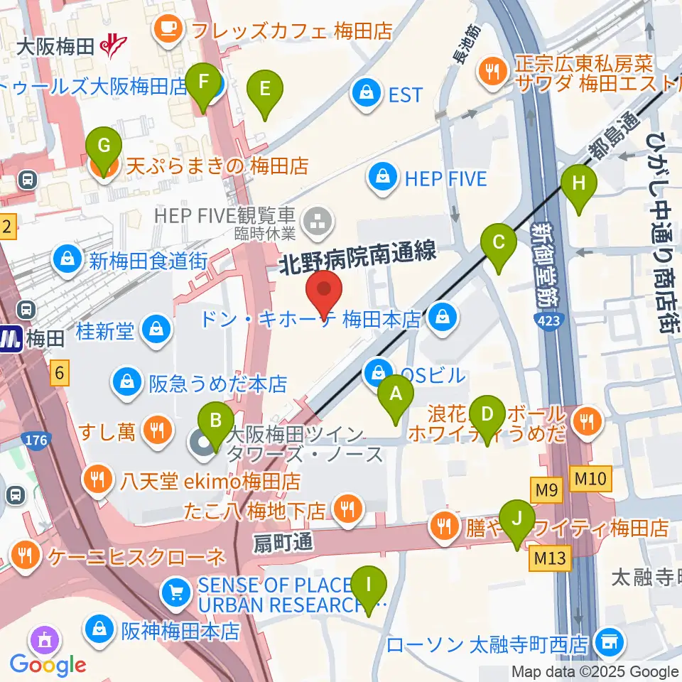 TOHOシネマズ梅田周辺のコンビニエンスストア一覧地図