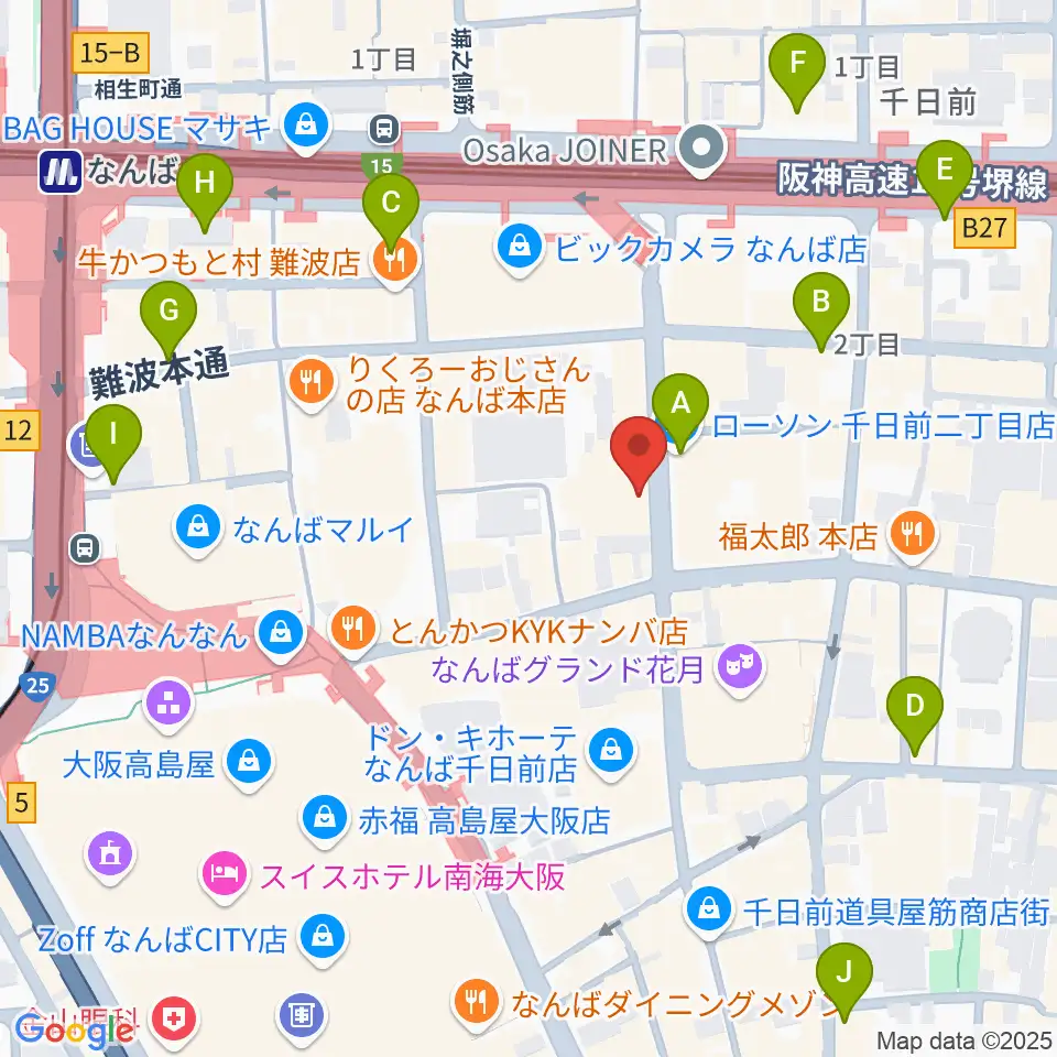TOHOシネマズなんば別館周辺のコンビニエンスストア一覧地図