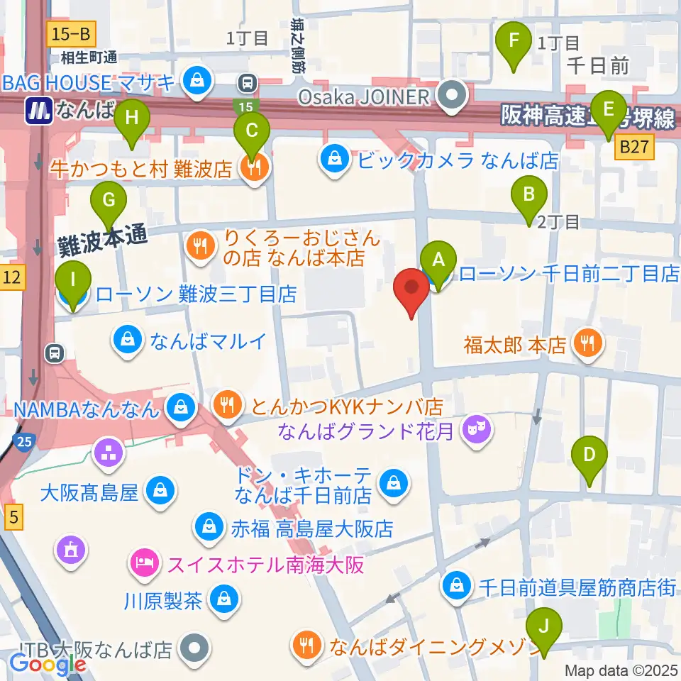 TOHOシネマズなんば別館周辺のコンビニエンスストア一覧地図