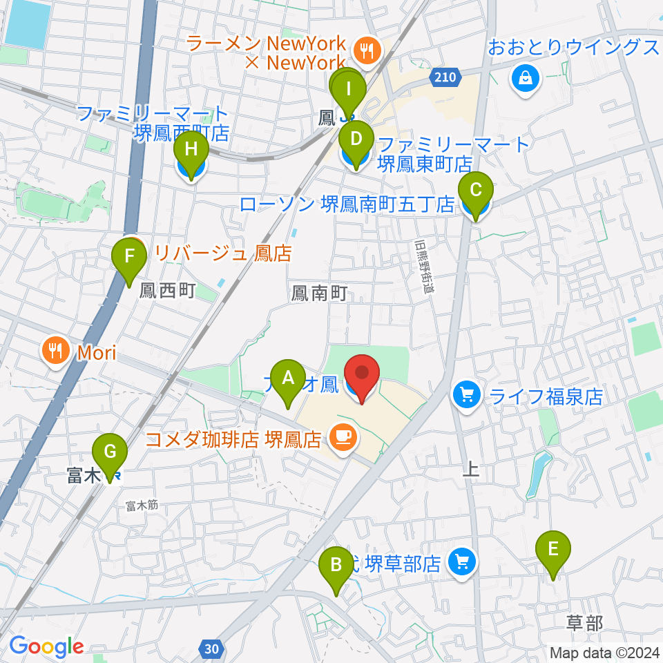 TOHOシネマズ鳳周辺のコンビニエンスストア一覧地図