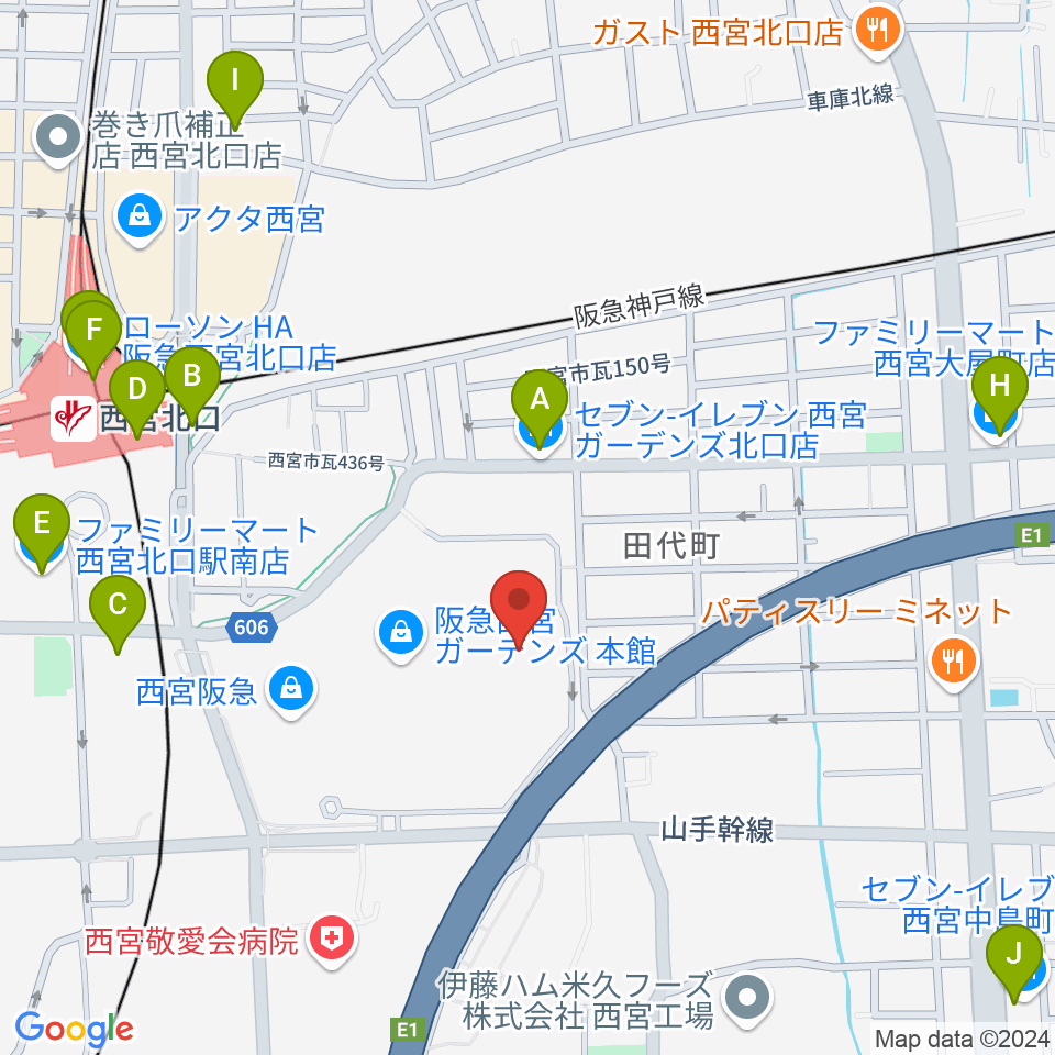 TOHOシネマズ西宮OS周辺のコンビニエンスストア一覧地図